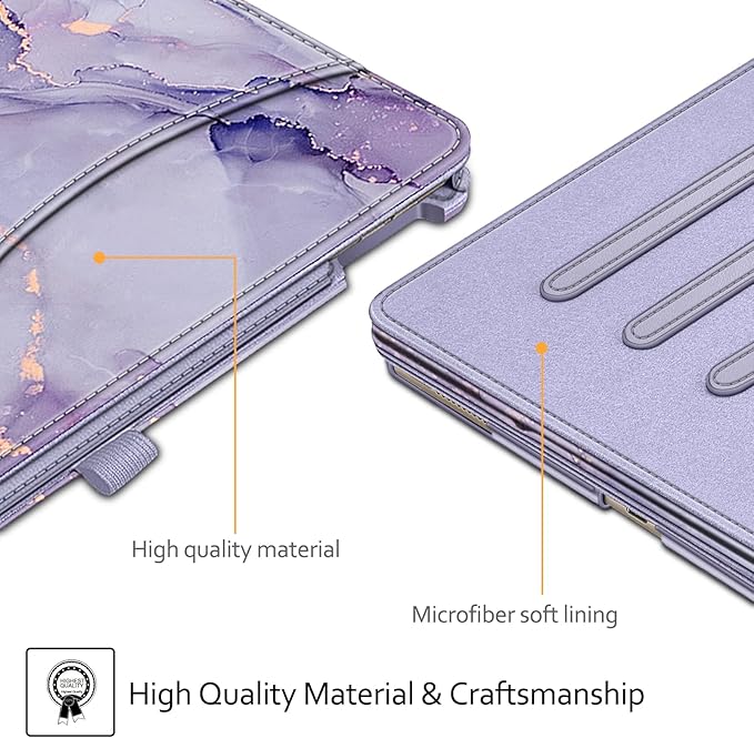 Fintie Multi-Angle Case, 2017/2015 iPad Pro 12.9 inch (Old Model) 1st & 2nd Gen Case - [Corner Protection] Folio Stand Cover with Pencil Holder & Pocket, Auto Wake/Sleep, Lilac Marble