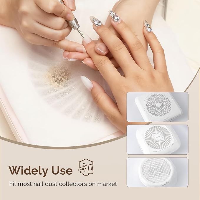 MelodySusie 200 Sheets Nail Dust Collector Filter Paper, Disposable Dust Vacuum