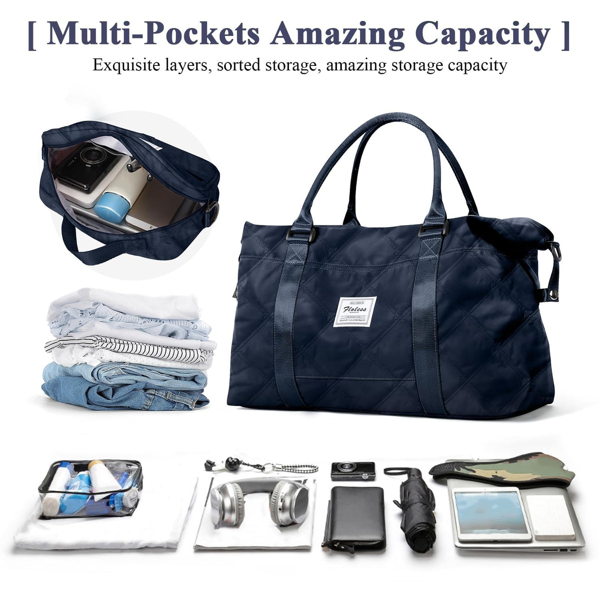 Travel Duffel Bag,Overnight Weekender Bags for Women with Wet Pocket
