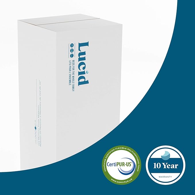 LUCID 14 Inch Memory Foam Mattress - Medium Feel - Memory Foam Infused with Bamboo Charcoal and Gel - Temperature Regulating - Pressure Relief - Breathable - Premium Support - California King Size