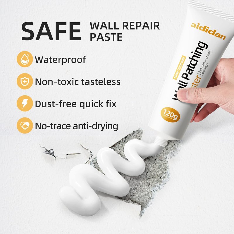 2pcs Drywall Repair Kit Hole Repair Patch Kits Wall Spackle Repair Paste Wall Mending Agent Quick Fix Solution for Home Wall, White Repair Putty Plaster Dent & Wood Scratch Repair
