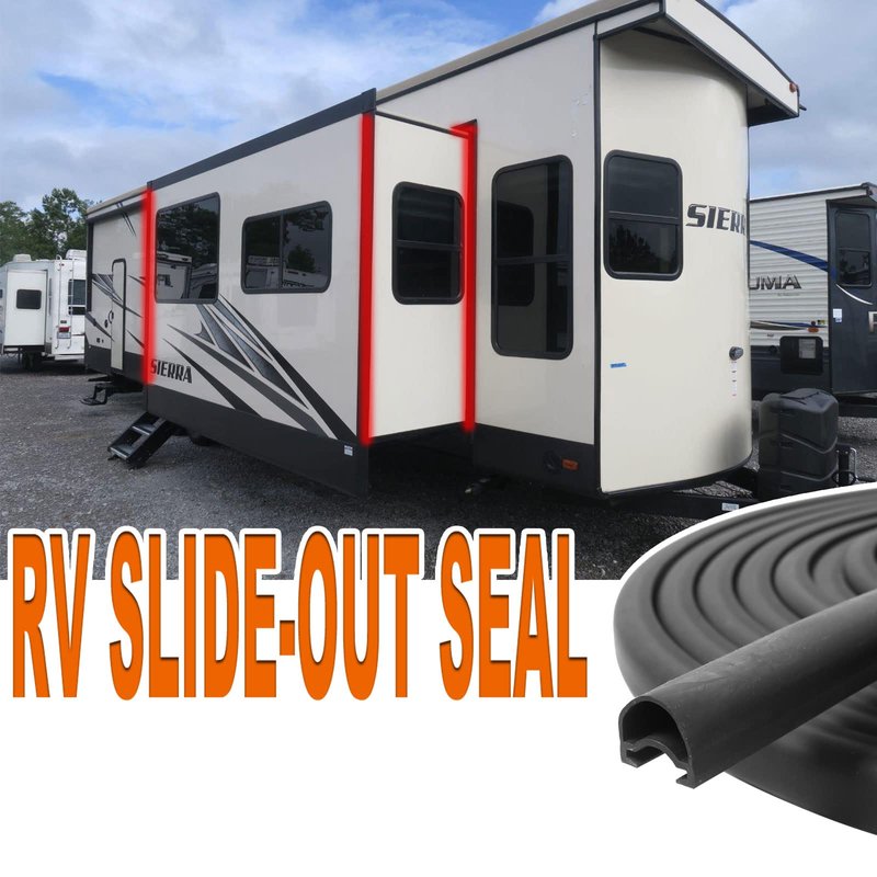 RV Slide Out Seal 1 * 15/16 Inch * 35' D-Seal Wiper Weather Stripping 018-312-EKD Replacement for RV Camper Slideout System Black Rubber