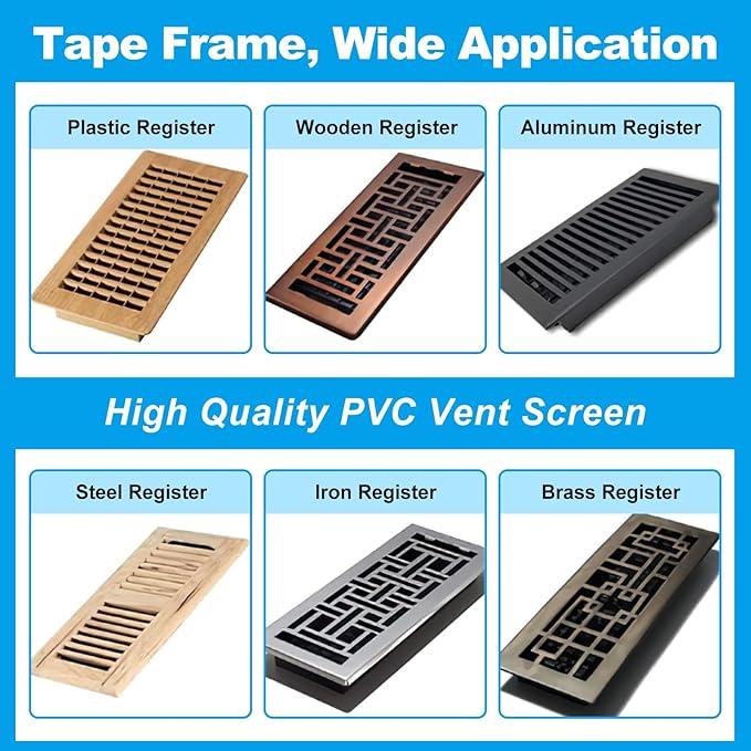 DIY Vent Cover Kit, 13.8"x11.8" Mesh Screen & 16.4FT Strong Residue-Free