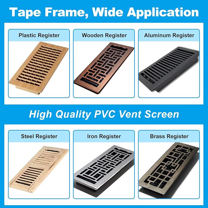 4 Packs Floor Register Vent Cover, Stone & More （White)