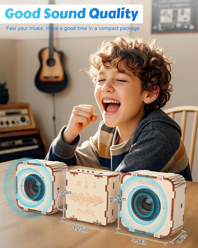Poraxy STEM Toys for Boys Age 8-13, Build Your Own Bluetooth Speaker, Science Kits for Kids 8-12, Electronic Experiment DIY Building Projects, Gifts for Adult Teen Boy Girl 9 10 11 13 14 15 16