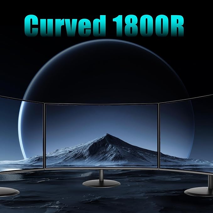 Viewedge 27 inch Curved Gaming Monitor 180Hz 1ms, FHD 1920x1080P Computer Monitor,1800R VA Screen, 120% sRGB with FreeSync, Low Motion Blur, HDMI & DP, Built-in Speakers