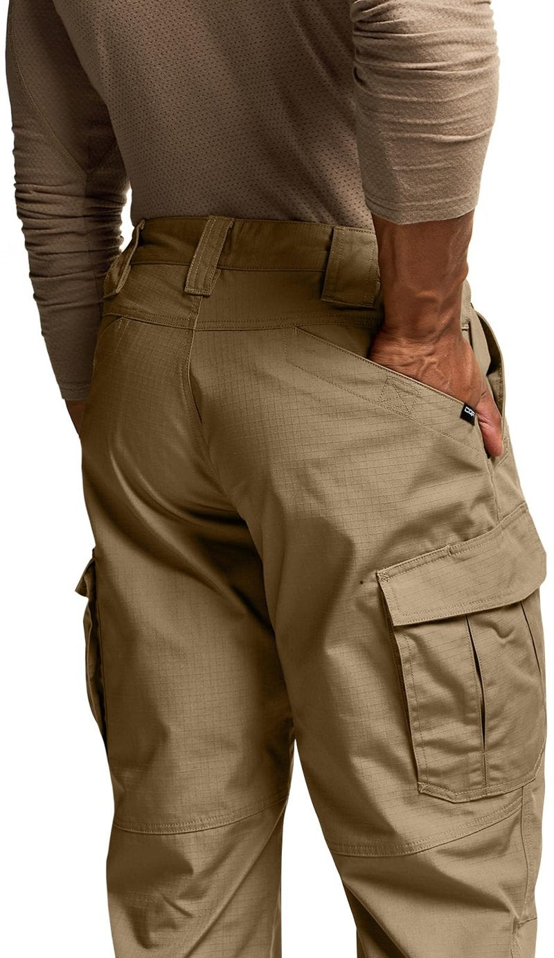 CQR Men's Tactical Pants, Water Resistant Ripstop Cargo Pants, Lightweight EDC Work Hiking Pants, Outdoor Apparel, Raider Mag Pocket Cougar, 30W x 30L