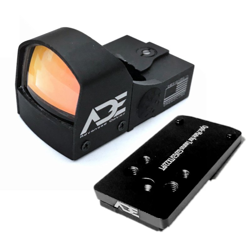 Ade Advanced Optics Crusader RD3-009 Red Dot Reflex Sight + Optic Mounting Plate for Taurus PT111 G2, Millennium G2, G2C, G3 with Original Rear Sight, PT140 G2, PT709, PT740, TX22 + Picatinny Plate