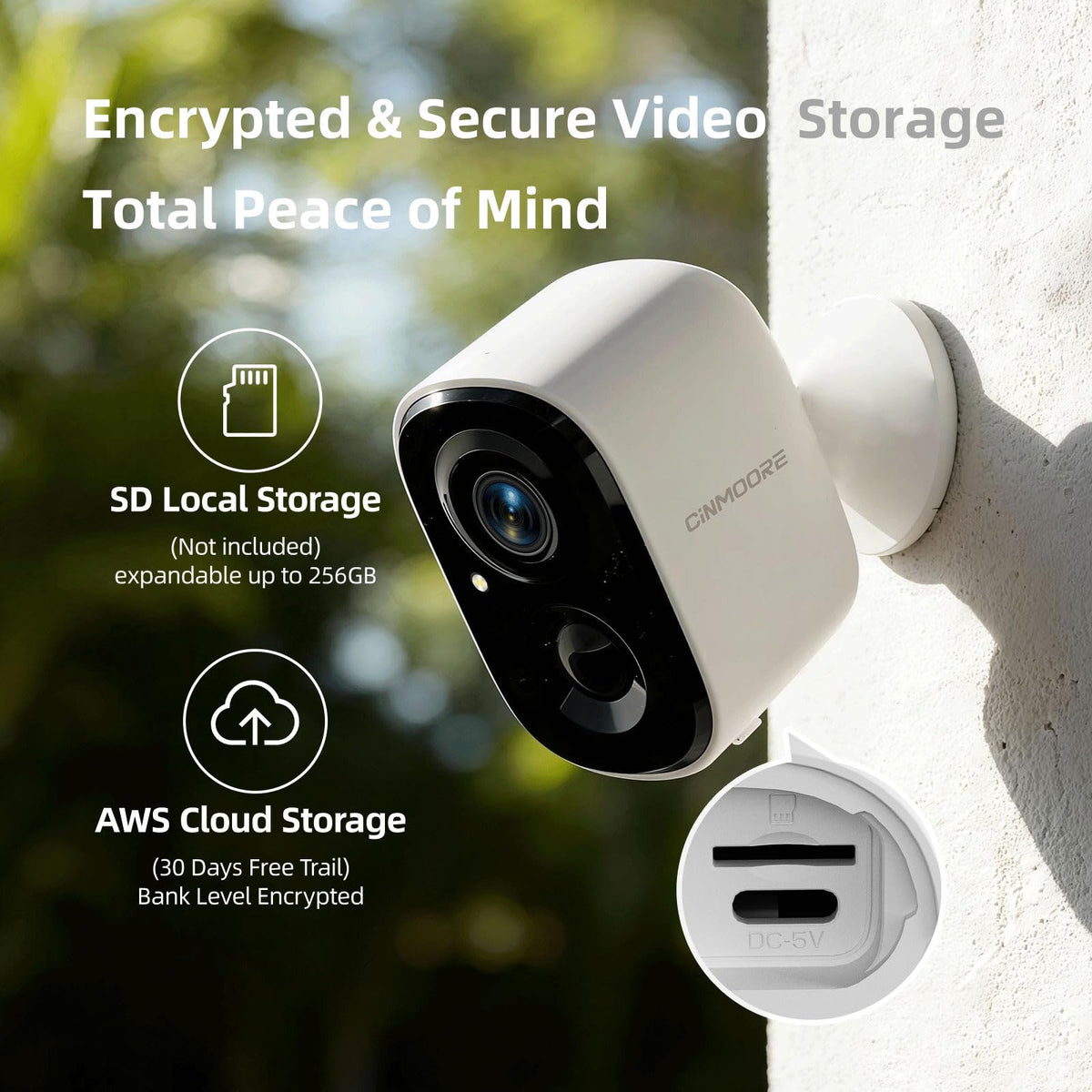 CINMOORE 2.5K Wireless Home Security Cameras 2-Pack, Outdoor WiFi Non-Subscription AI Person Detection, 4MP Color Night Vision, Full Duplex 2-Way Audio, IP66 Waterproof Battery Powered, U.S. AWS Cloud