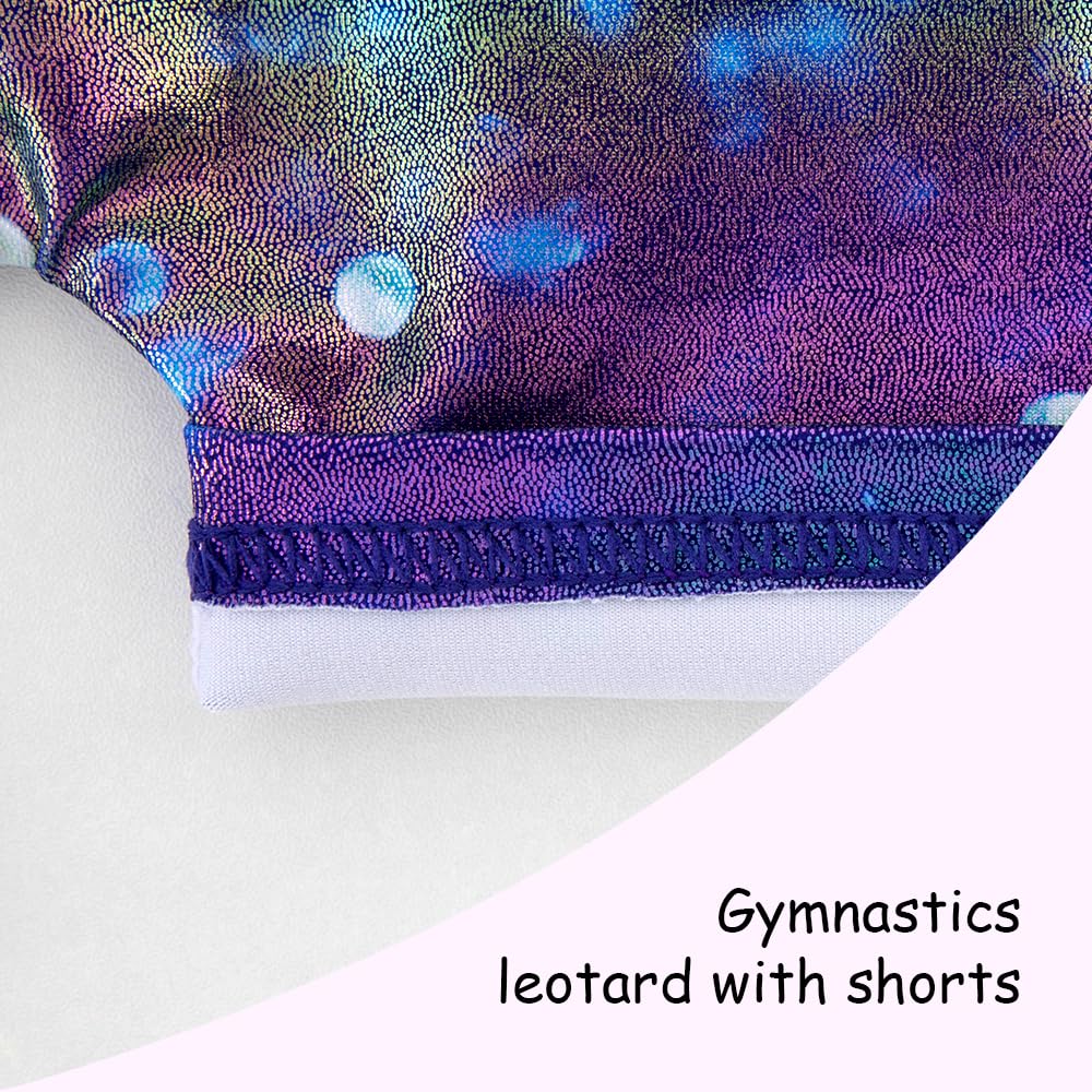 Gymnastics Leotards for Girls Toddler Ballet Dance Tumbling Outfits 3t 4t Kids Sleeveless Gymnastic Biketard with Shorts Sparkly Dancwear Unitards Clothes Bodysuit (Blue Glitter, 3-4T)