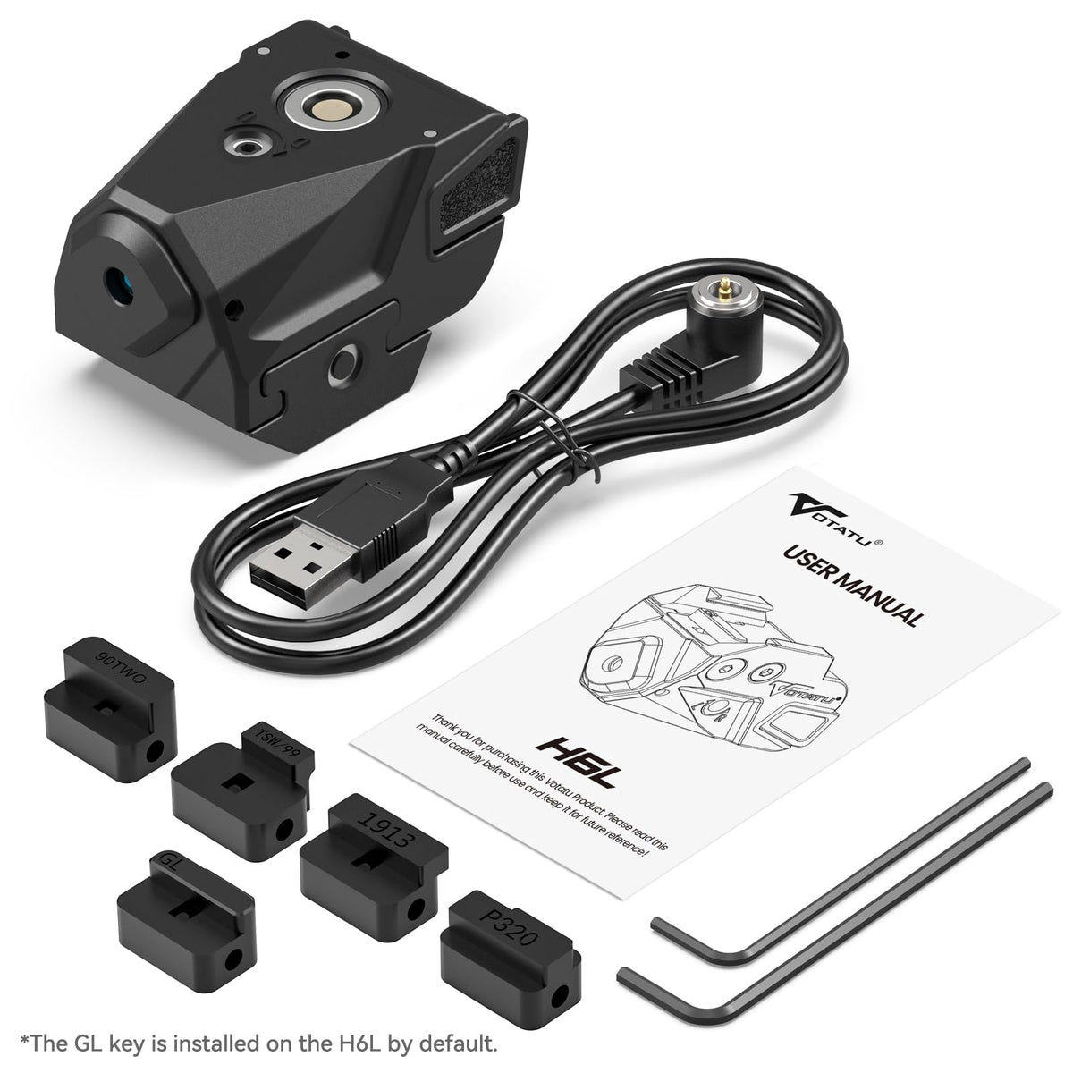 Votatu H6L-G Ultra Compact Laser Sight for Pistol Handgun, Rechargeable Sub-Compact for Taurus G2C, G3C, 1913 Picatinny, Sig P320, Beretta 90two, S&W 99 and S&W TSW