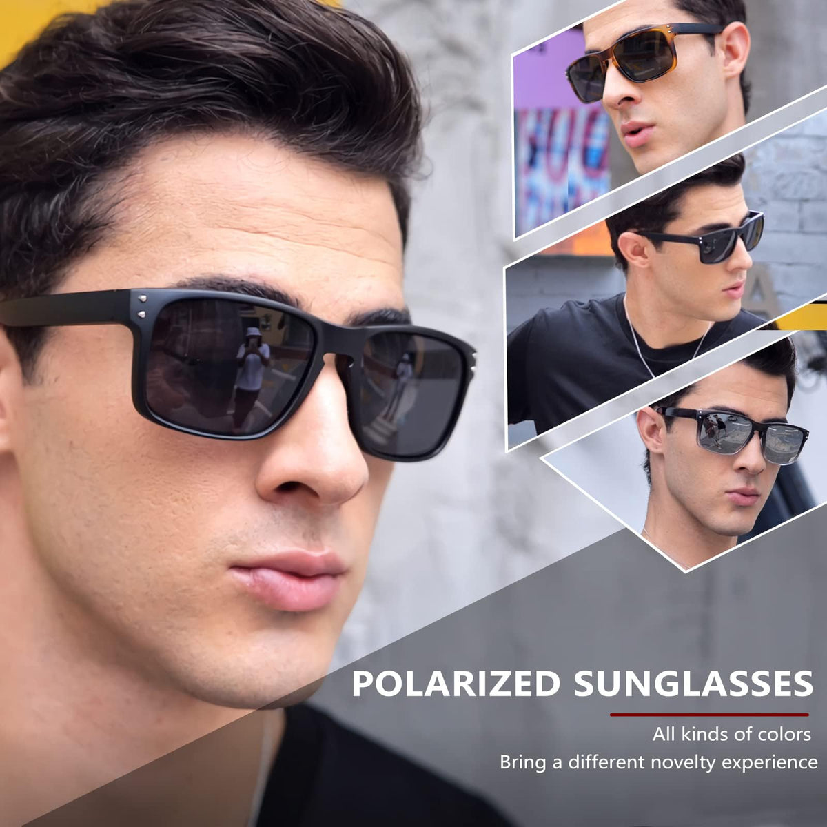 KUGUAOK Polarized Square Sunglasses For Men and Women Matte Finish Sun Glasses UV Protection Glasses