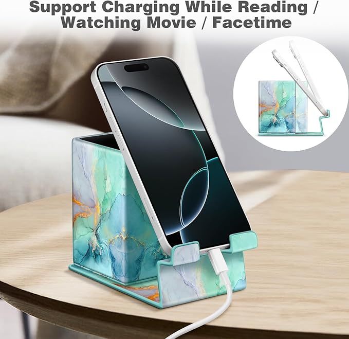 FINTIE Pencil Holder With Phone Stand, Eyeglasses Holder, Desktop Organizer Nightstand Accessories Office Supplies Case