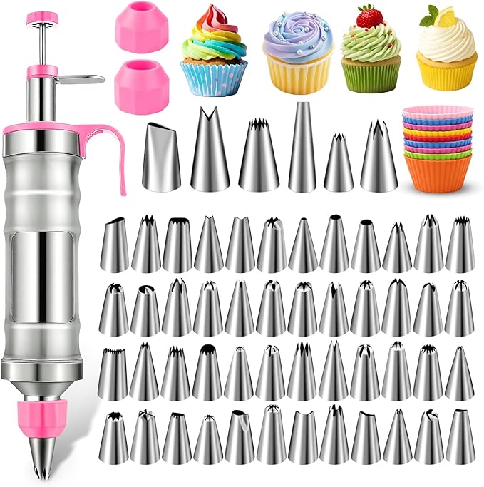 NOVANO Dessert Decorating Syringe Set, Frosting Piping Kit