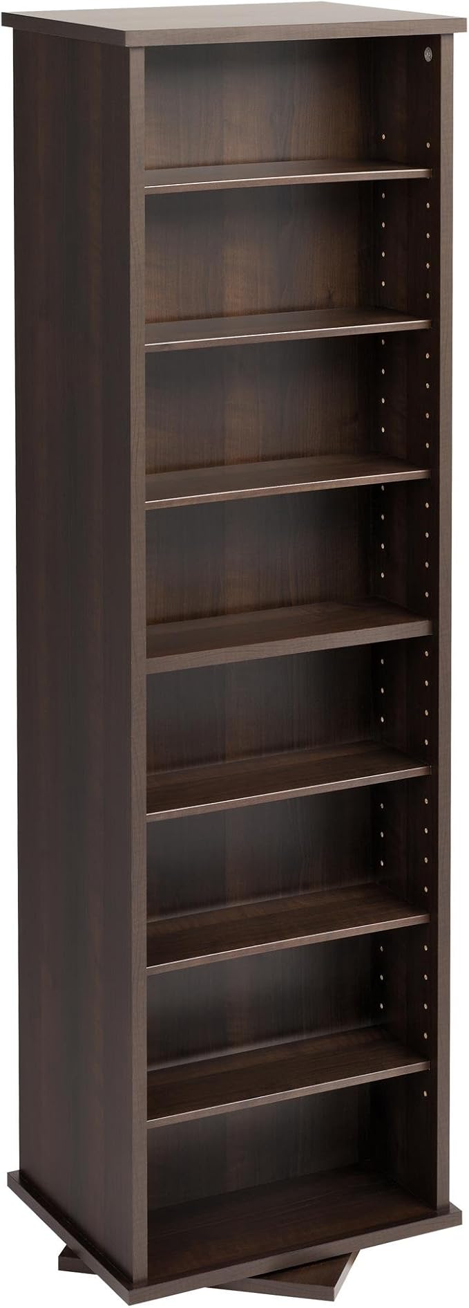 Prepac 2 Revolving Display Cabinet Media Storage, Two-Sided Spinning Tower, Black