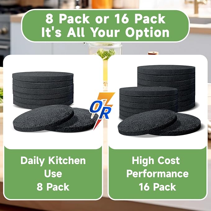 6.7 Inch Charcoal Filters for 8 Pack Kitchen Countertop Compost Bins- Extra