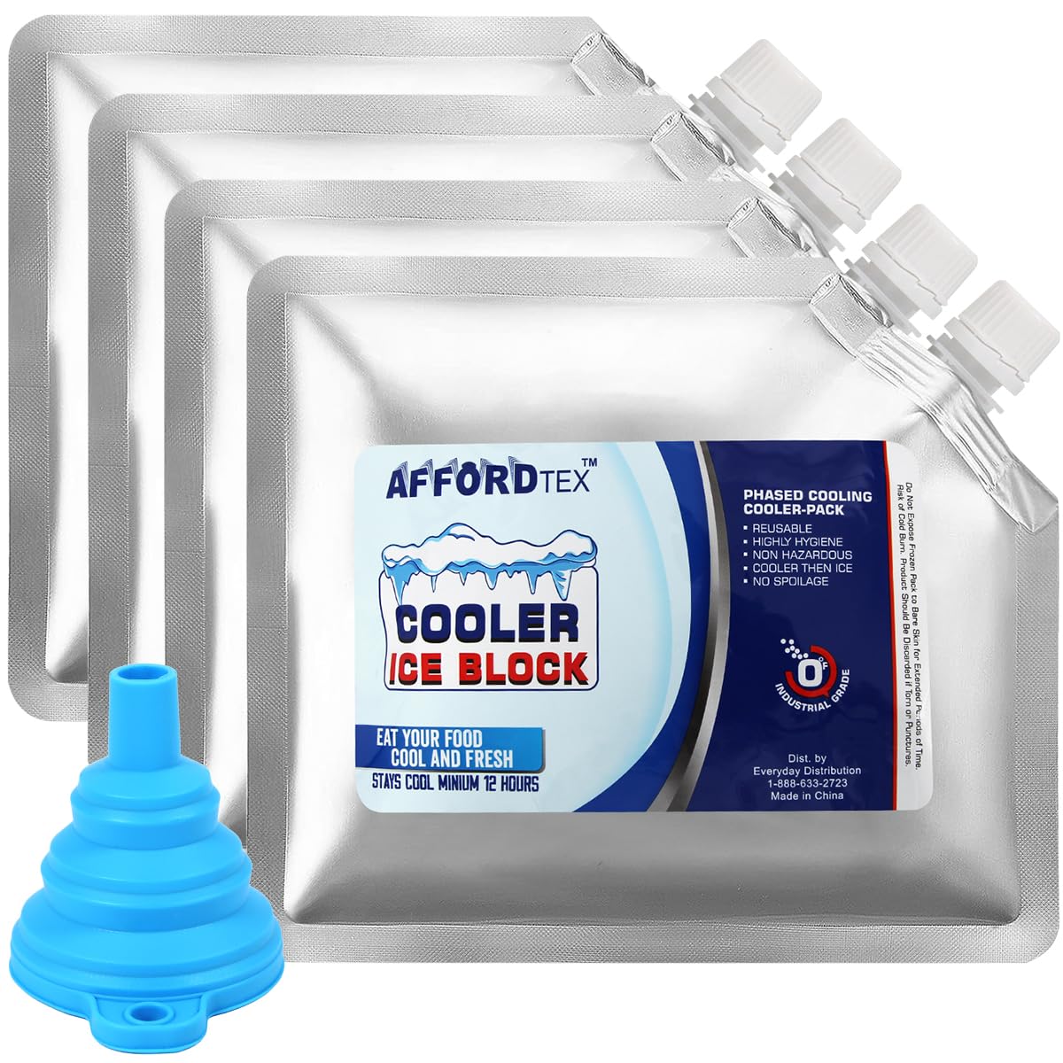 Ice Packs for Cooler, 4 Reusable Ice for Coolers,10 inches x 10 Inches Each,Long Lasting ice for ice Chest, and Lunch Box,A Must for All Outdoor Activity Keep Your Food Fresh
