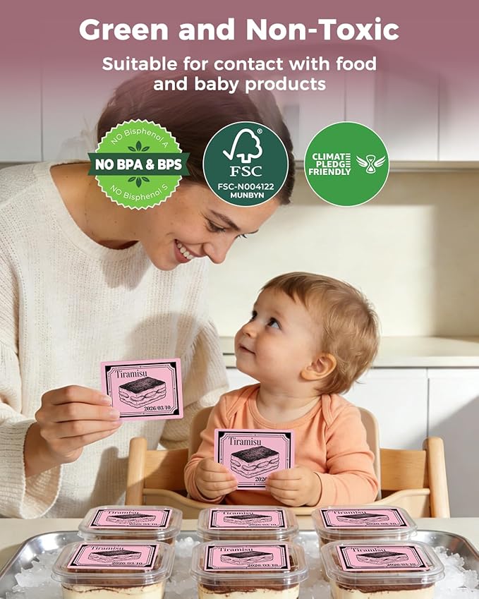MUNBYN 4” X 3” Direct Thermal Labels, Thermal Printer Stickers, Strong Adhesive, Labels Paper for Mailing, Barcode, 500 Sheets/1 Roll, Pink