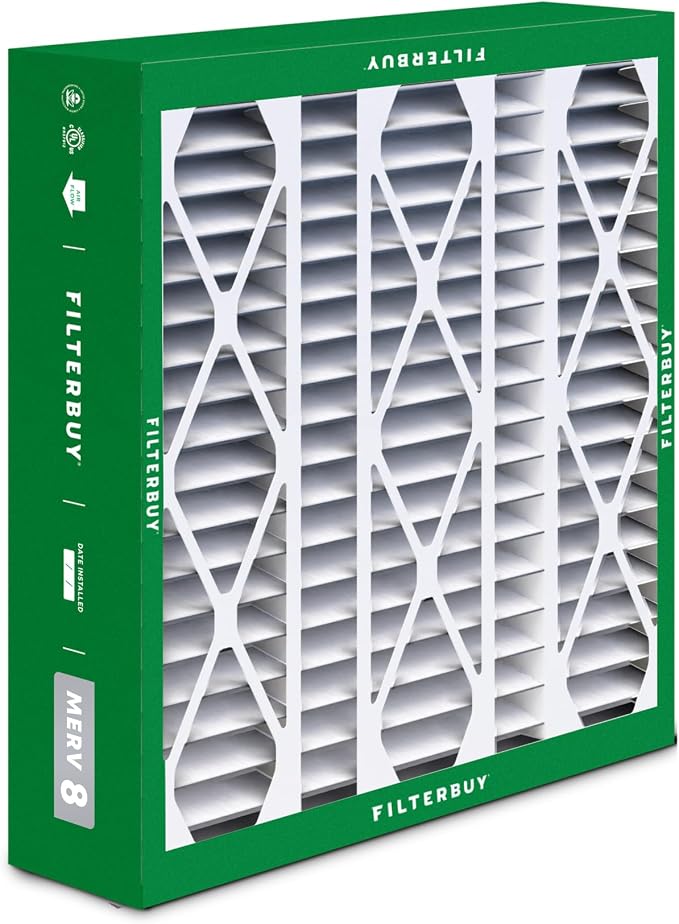 Filterbuy 20x25.25x3.5 Air Filter MERV 8 Essential Dust & Allergy Defense