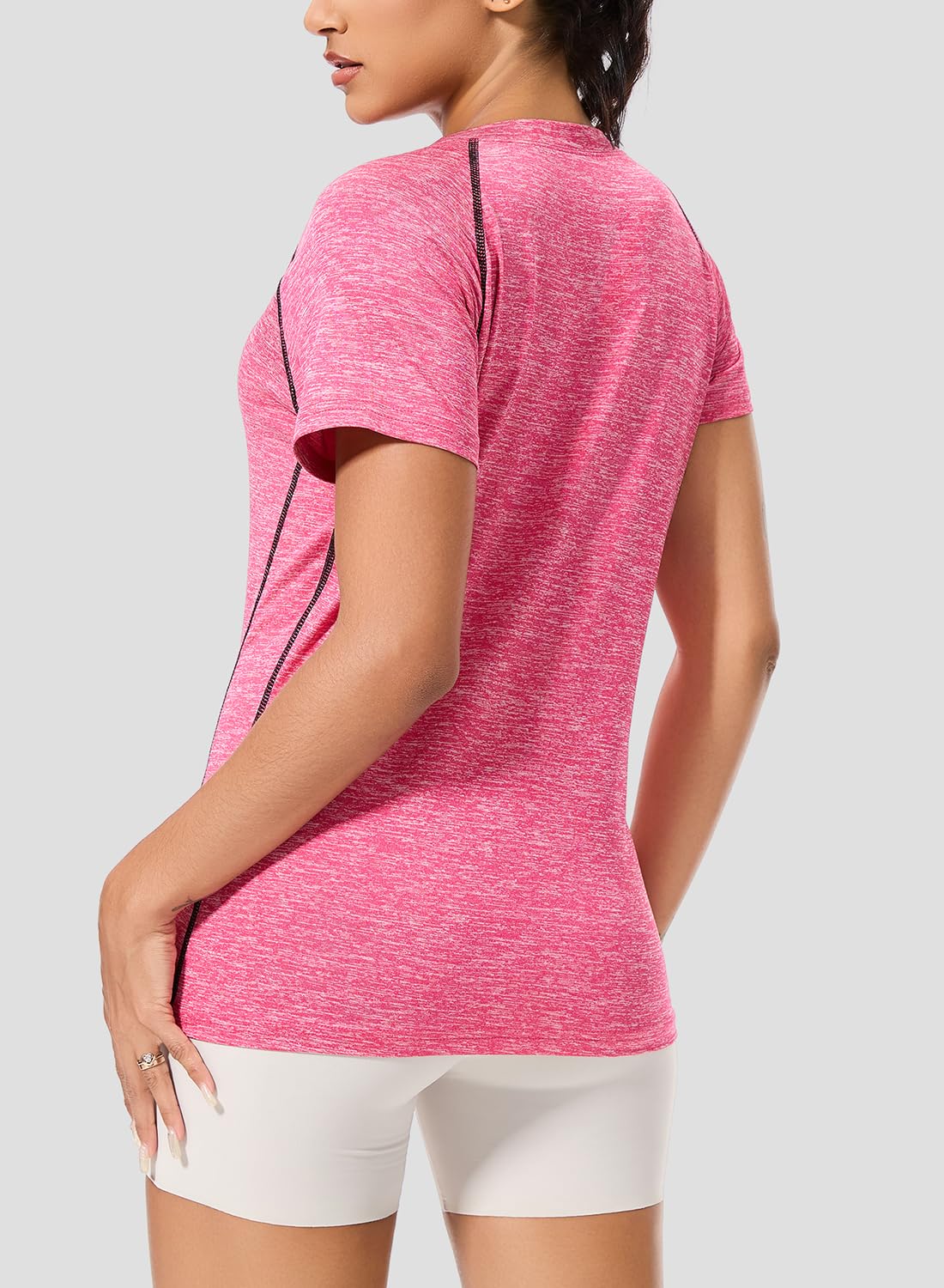 Cosy Pyro 4-Pack Women's Workout Tops Short Sleeve Black/Gray/Navy/Rose XL