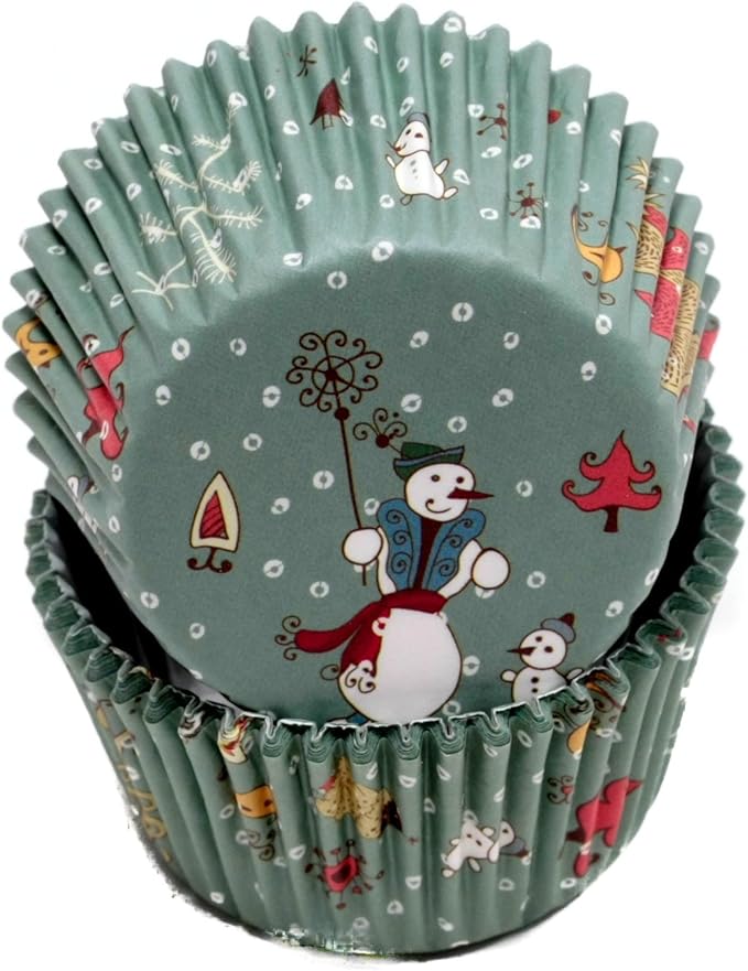 Chef Craft Paper Patterned Christmas Cupcake Liner Set, 200 Count, Multicolor