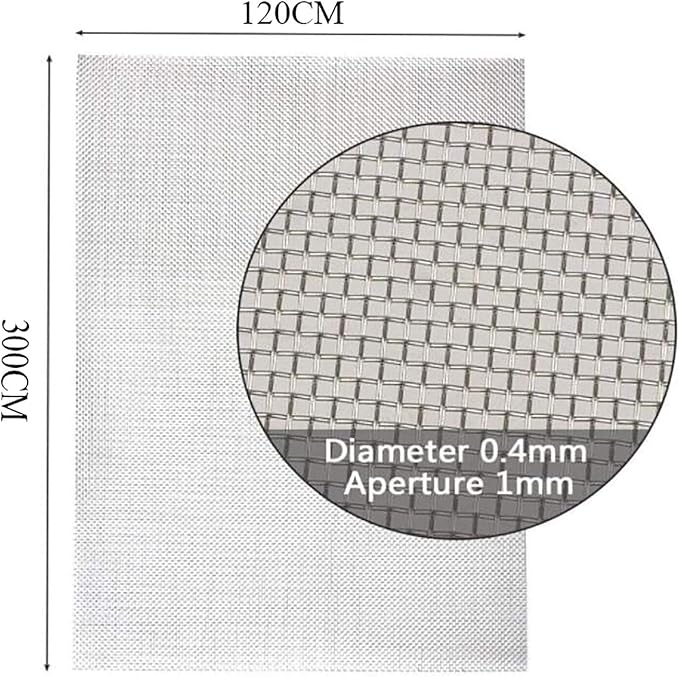 KISKIS 304 Stainless Steel Woven Wire Mesh, Wire Mesh Window Screen Mesh