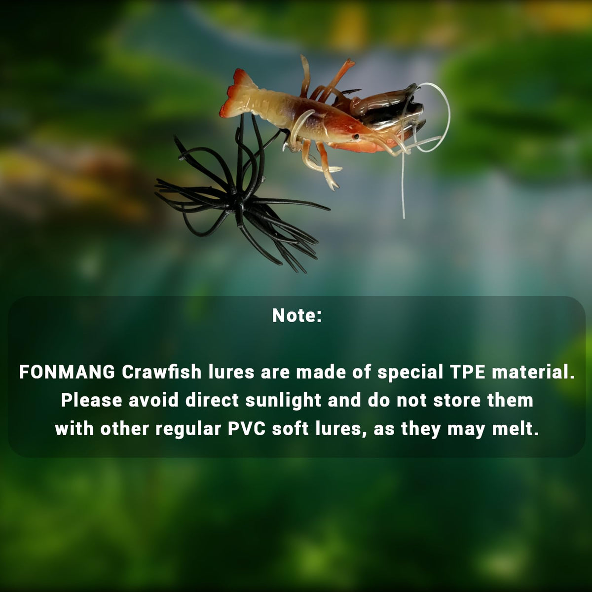 FONMANG Crayfish Lure, Realistic Creature Bait, Soft Plastic Bass Fishing Lures, Crawfish Bait for Bass Lures Freshwater, Weedless Fishing Lures for Bottom Fishing