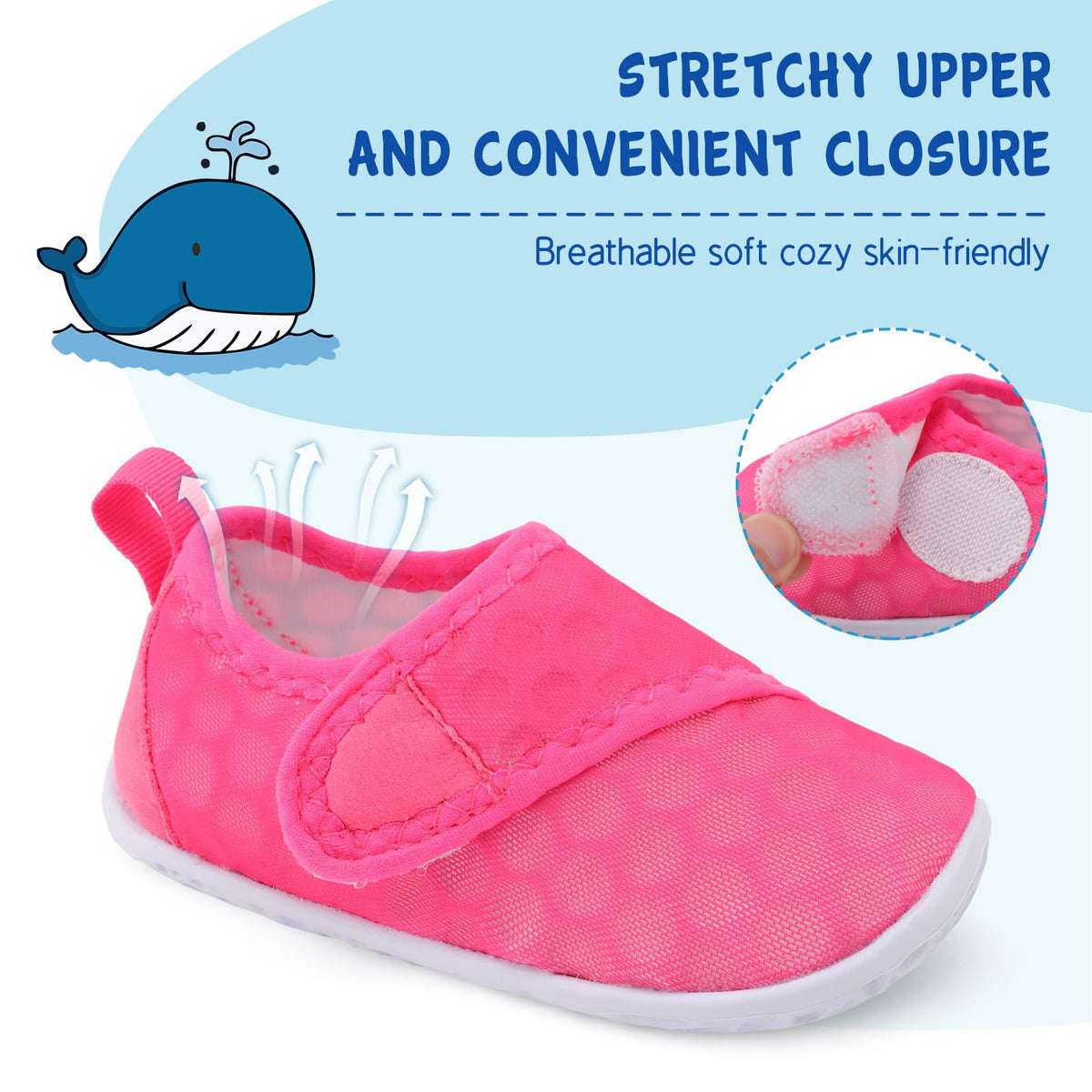 LeIsfIt Toddler Water Shoes Boys Girls Barefoot Aqua Socks Kids Breathable Quick-Dry Swim Shoes for Beach Pool Surf, Rose, 10 Toddler