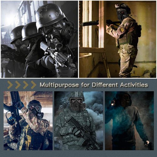 M04 Airsoft Protective Gas Mask, Tactical Full Face Eye Protection Skull Dummy Game Mask with Adjustable Strap for BB Gun CS Cosplay Halloween Masquerade Costume,No Anti-Gas Function,2 Filter Fans