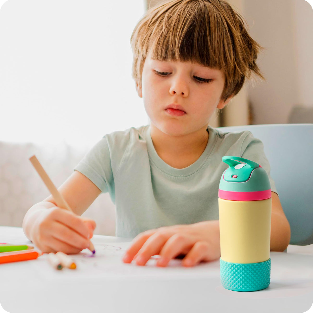 Bluwing Protective Silicone Boot for Owala Kids Water Bottle 14/16 oz, Silicone Sleeve for Stanley Tumbler 20-40oz, HydroFlask 12-24OZ(Rose Pink)
