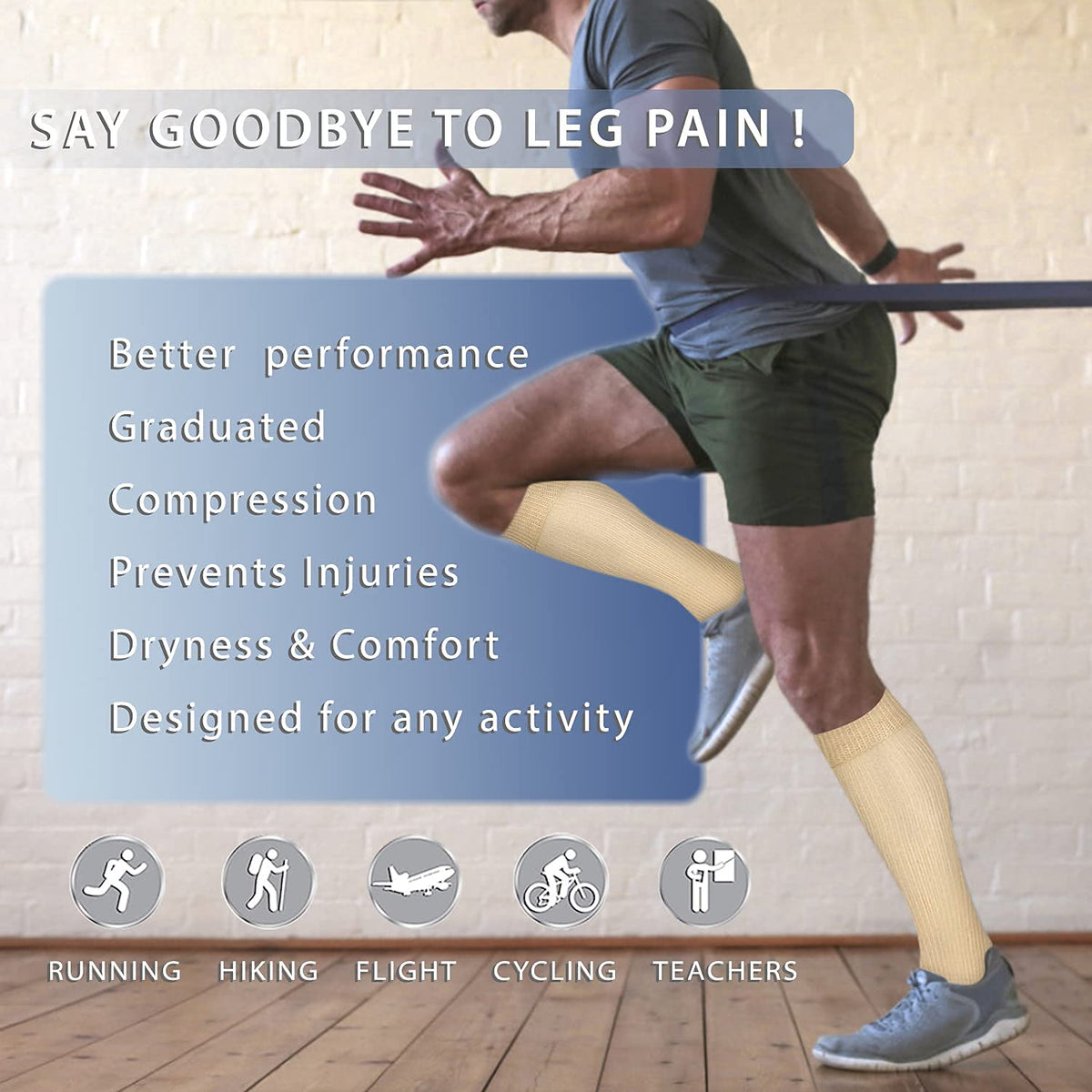 Copper Compression Socks 15-20 mmHg for Men & Women 8 Pairs – Circulation Support for Nurses, Travel, Running, Hiking, Soccer(L/XL)