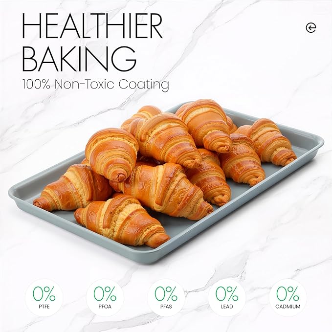 HYGGEOXY Ceramic Baking Sheet, Cookie Sheets for Baking 15x10"