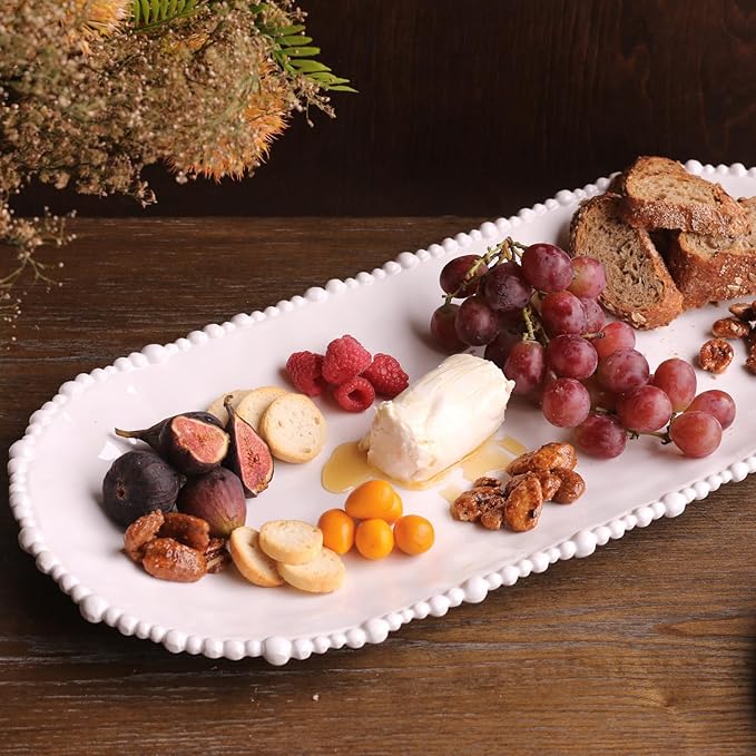 Beatriz Ball 2421 Alegria Melamine Oval Tray, Large, White