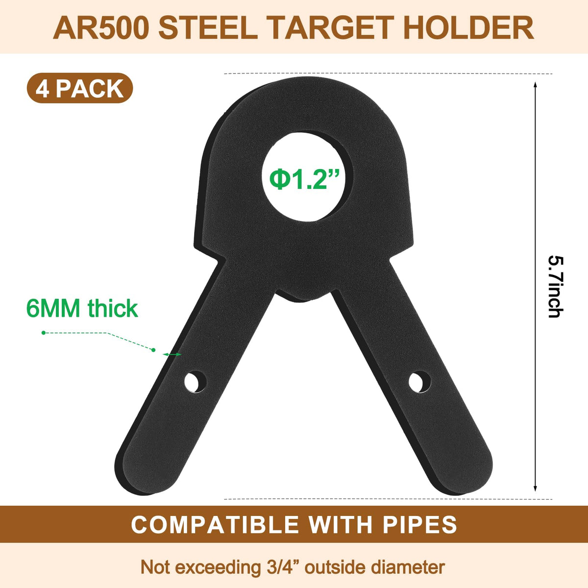 Jenaai 2 Sets Shooting Target Stand Kit Steel Hanger Holder DIY Gong Target Kit for 1 Inch Electric Metallic Tube Conduit(Black)