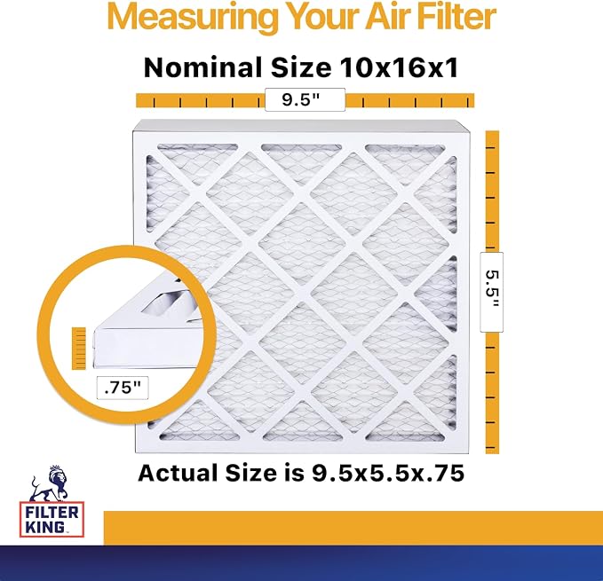 Filter King 10x16x1 Air Filter | 4-PACK | MERV 13 HVAC Pleated A/C Furnace