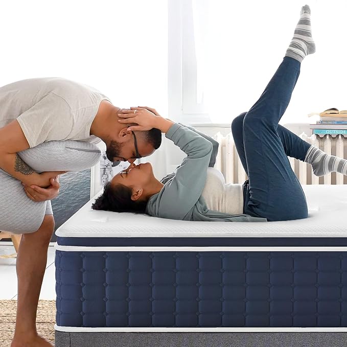 Coolvie 14 Inch Calking Gel Memory Foam Mattress Hybrid, Double Cooling Calk Size in a Box Euro Top with CertiPUR-US Certified Foam for Hot Sleeper, Low Motion Transfer Supports for Any Sleep Position
