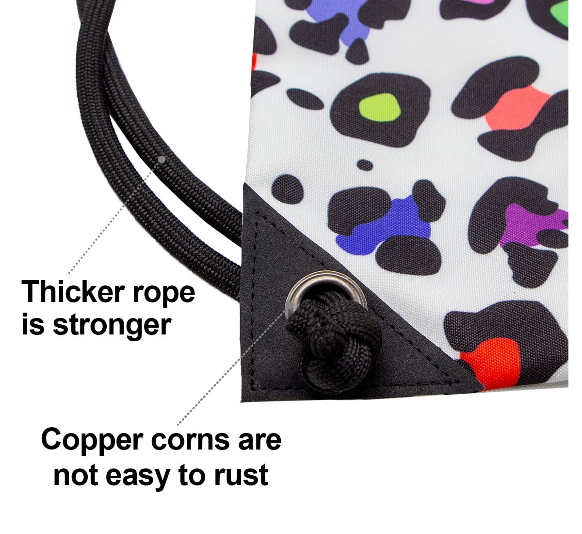 HOLYLUCK Drawstring Backpack Bag Sport Gym Sackpack (colorful white leopard)