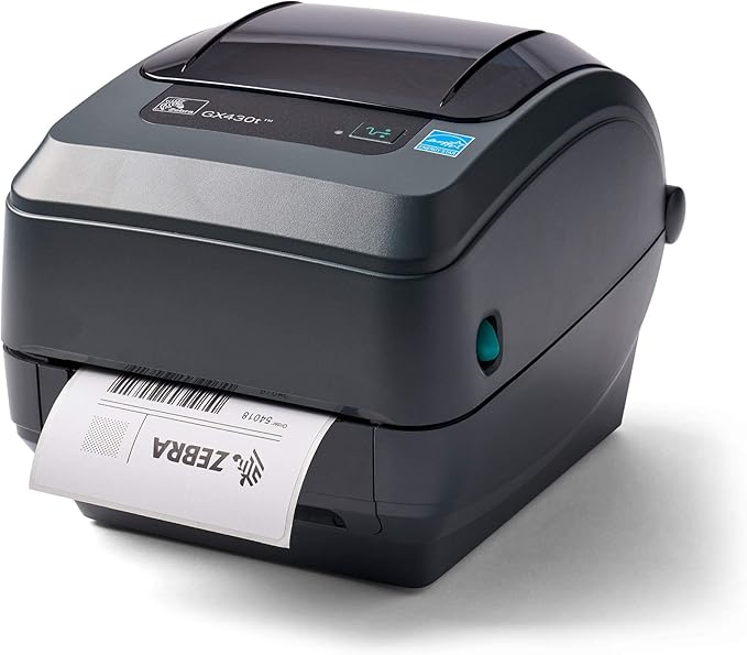 Zebra - GX430t Thermal Transfer Desktop Printer for Labels, Receipts, Barcodes, Tags, and Wrist Bands - Print Width of 4 in - USB, Serial, Parallel, and Ethernet Connectivity (Includes Peeler) (Renewe
