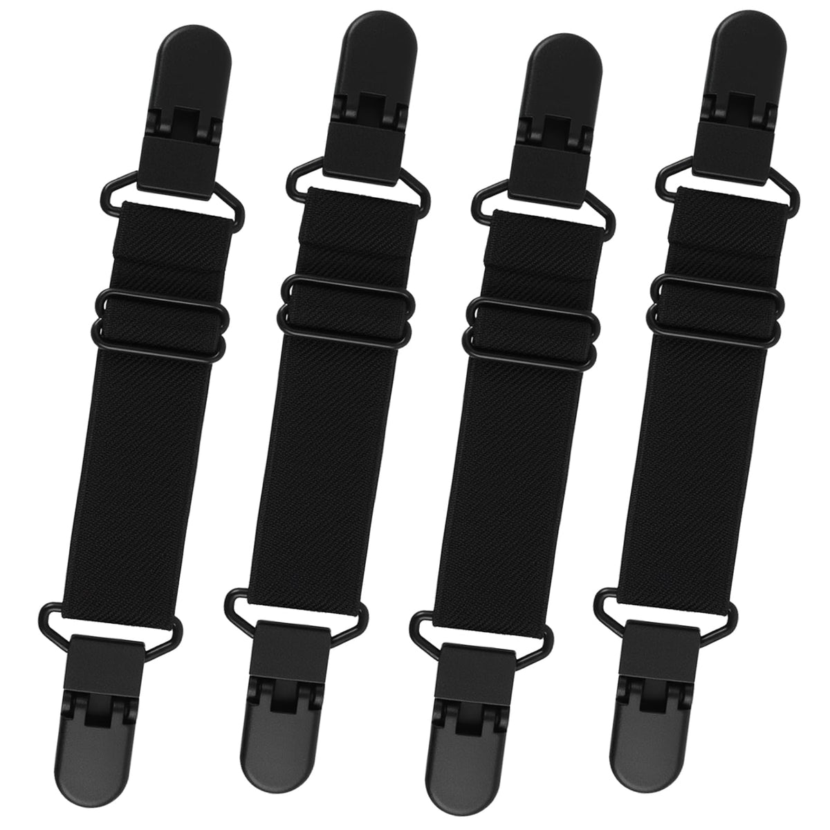 RJLCTH 4 Pcs Adjustable Motorcycle Boot Straps, Black Cowboy Boot Straps with Clips for Jeans, Mules Clogs Footbed Cork Platform Slipper Suede Leather Mules Shoes Potato Boot Sandals