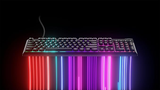 Corsair K55 CORE RGB Membrane Wired Gaming Keyboard – QWERTY US Layout – Quiet, Responsive Switches – Spill Resistance – Ten-Zone RGB – Media Keys – iCUE Compatible – PC, Mac – Black