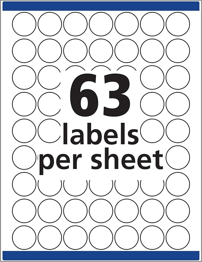 Avery Multiuse Removable Round Labels with Sure Feed Technology, 1", 5 Packs (6450)