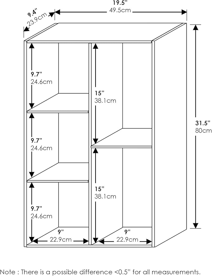 Furinno Luder 5-Cube No Tool Assembly Open Shelf, White