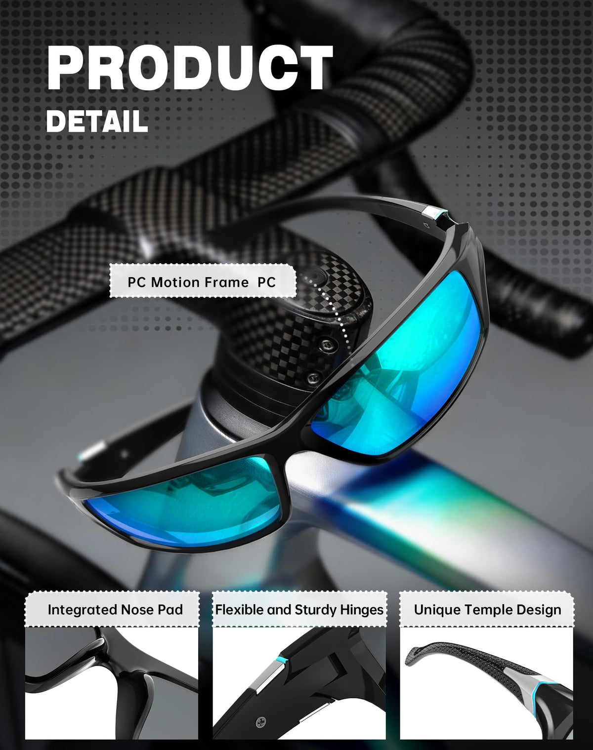 KALIYADI Sports Polarized Sunglasses Men UV400 Protection for Fishing Driving Cycling, Black/Red/Brown, 3 Pack