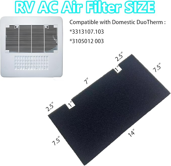 6-Pack RV A/C Replacement Air Filter