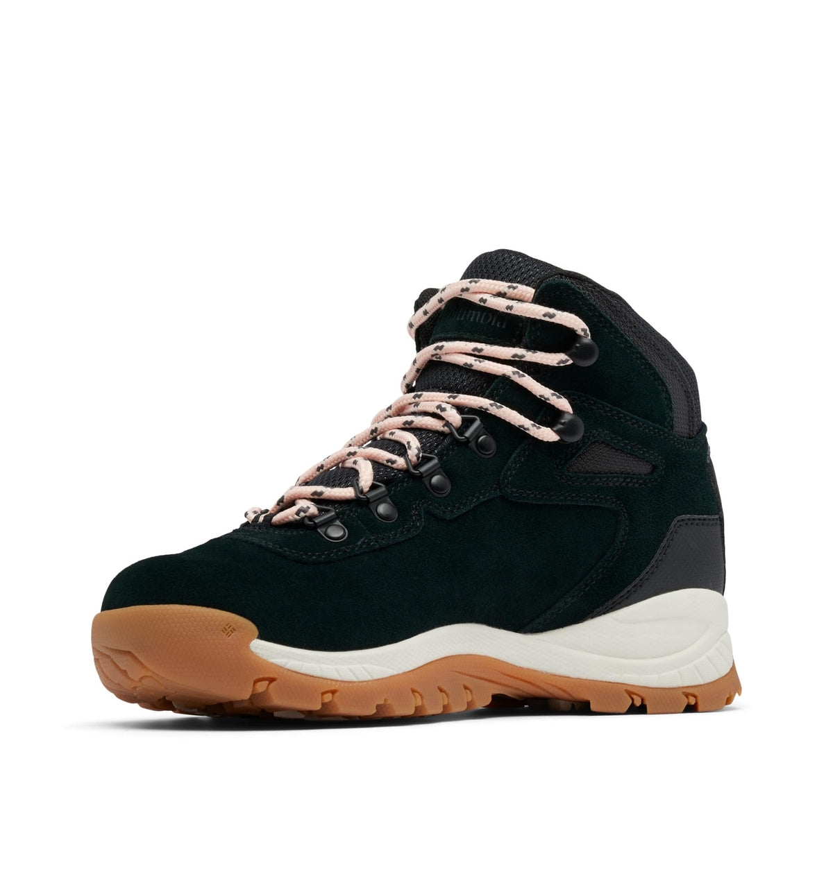 Columbia Womens Newton Ridge Plus Waterproof Amped, Black/Blush Rose, 10.5