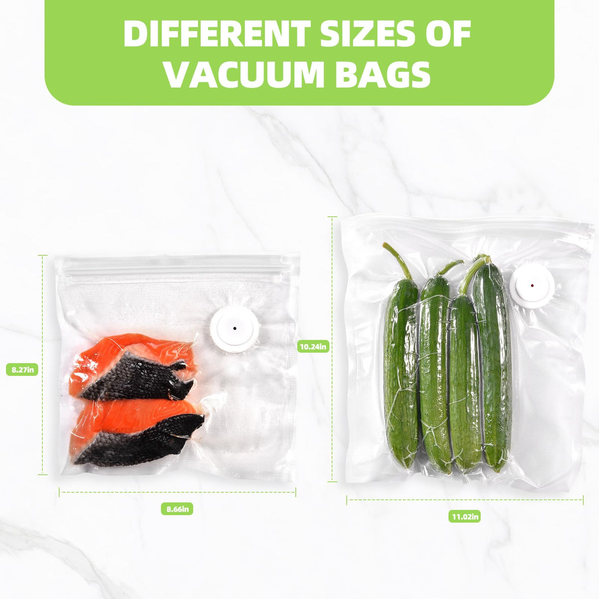 VENMATE Reusable Vacuum Sealer Bags, 15 Pack BPA-Free 10×11 Inch, Leak-Proof, Freezer Microwave Sous Vide Safe, ideal for storing snacks, spices, meat, fruits and vegetables