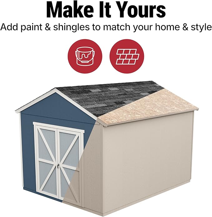 Handy Home Products Rookwood 10x14 Do-It-Yourself Wooden Storage Shed- Does not Include Floor kit, Paint or Roofing Shingles
