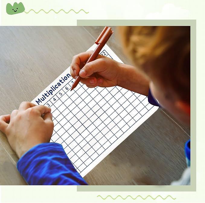 24 Set Multiplication Chart WhiteBoard, 9" x 12" Double Sided Dry Erase Multiplication Flash Cards Times Table Chart Math Manipulatives for Kids Students 1st/2nd/3rd/4th Grade Home Supplies
