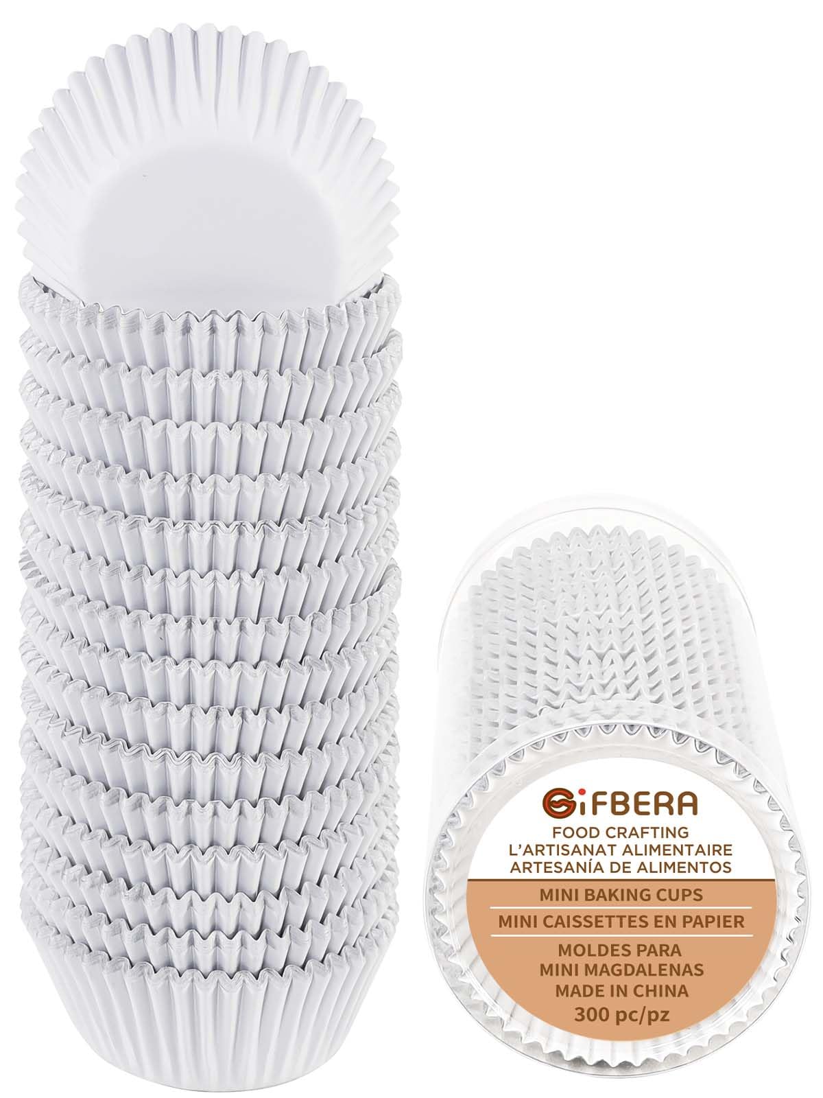 Gifbera Mini Foil Baking Cups Gold, 300-Count Bright Foil Paper Gold Cupcake Liners Mini Size