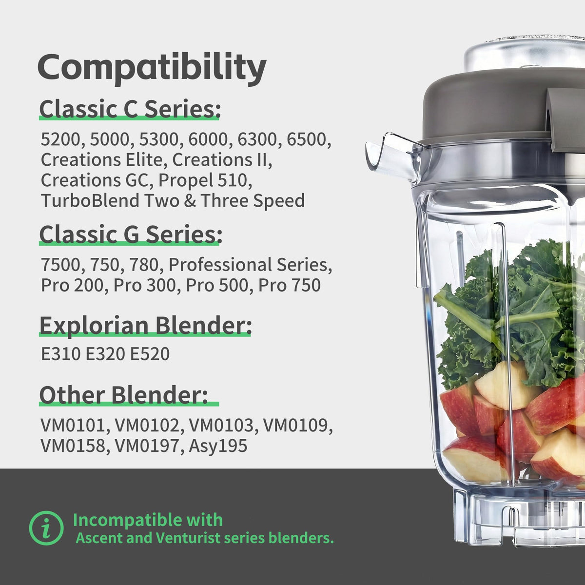 32oz Blender Pitcher Replacement Container for VM All Models
